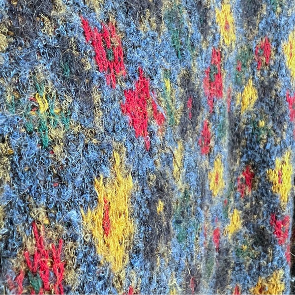 Peter Brown Italy Vintage wool blend sweater grandpa/dad style floral medium/lrg - Picture 7 of 9